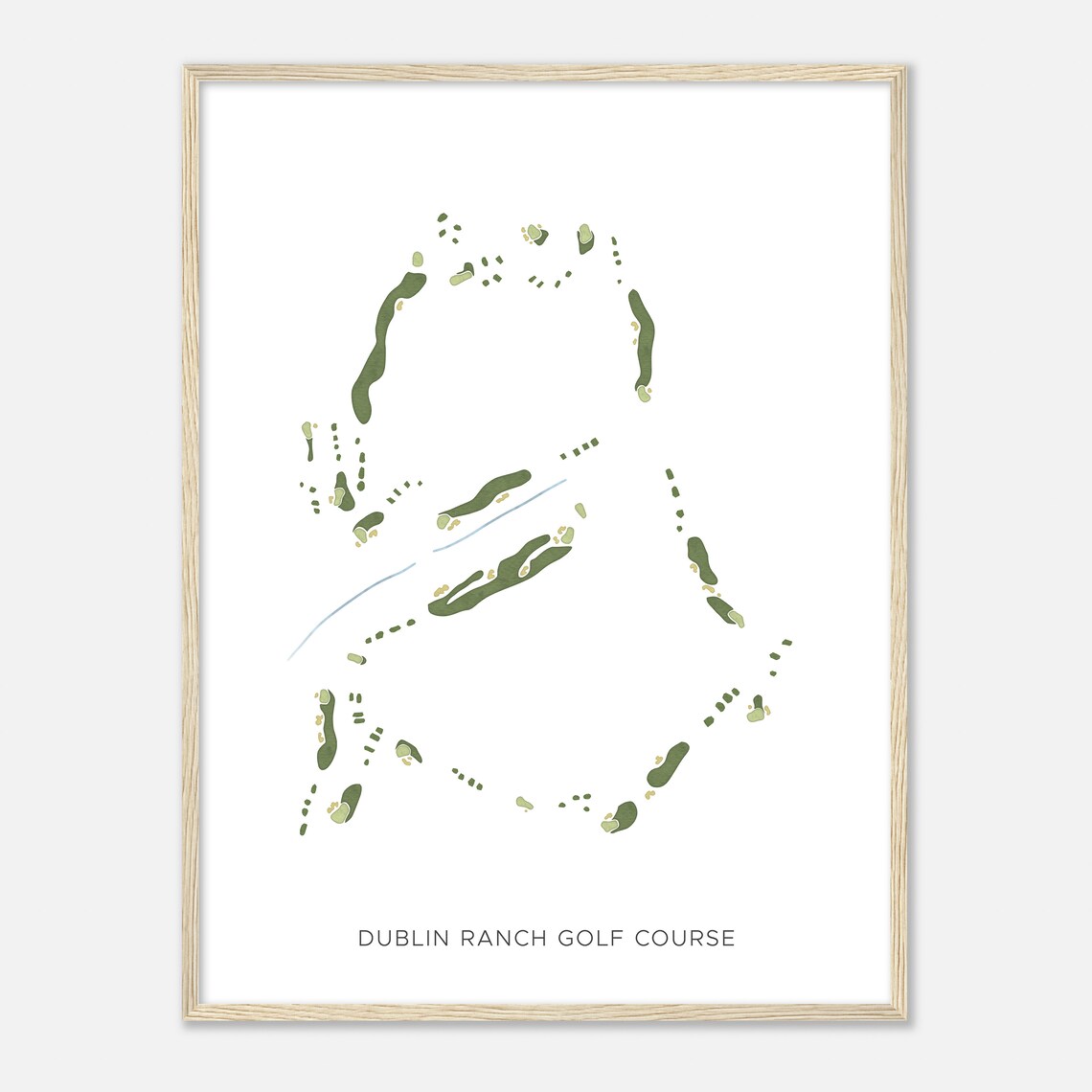 Dublin Ranch Golf Course California Modern Watercolor Map Golfer Gift Golf Wall Art Golf Poster Print Course Layout