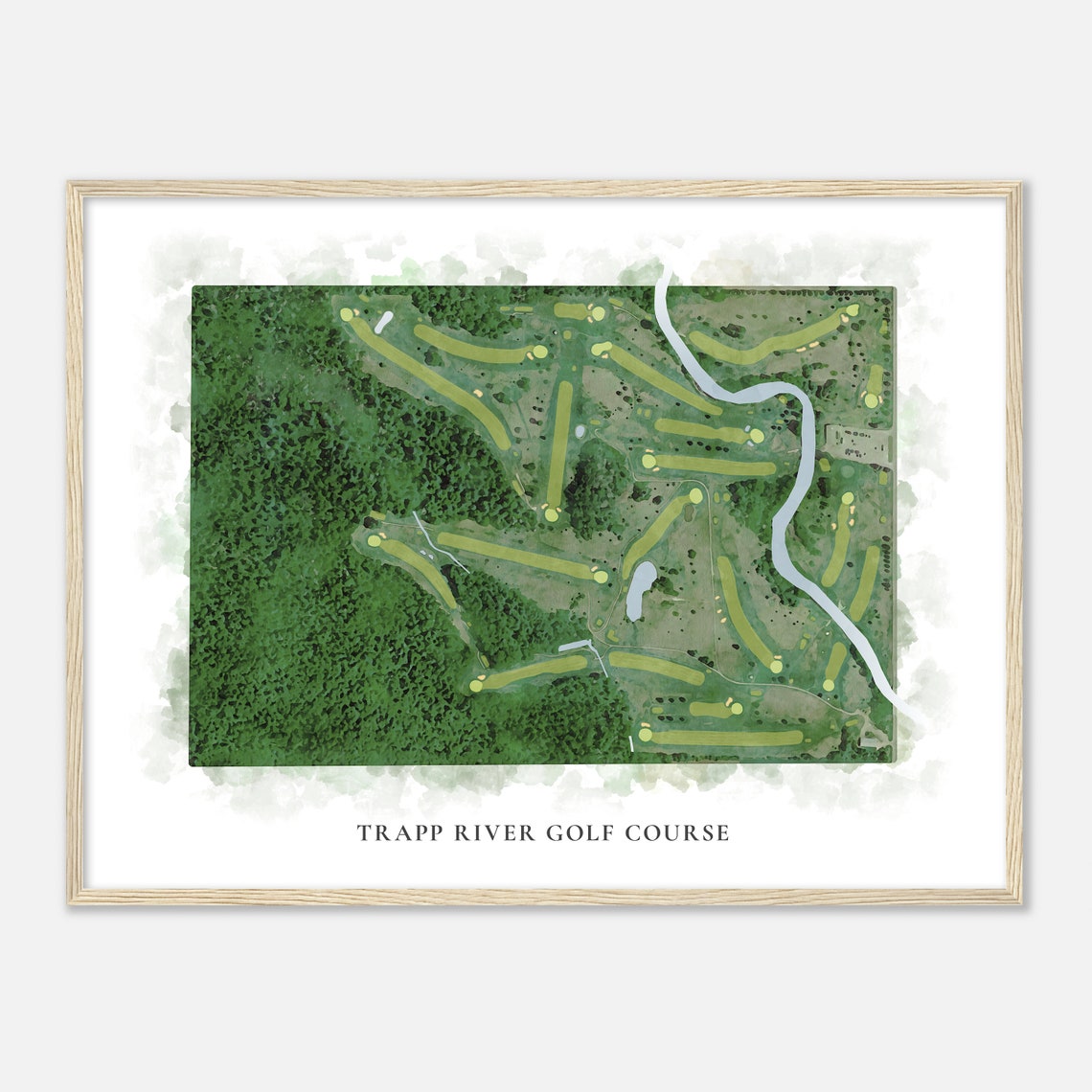 Trapp River Golf Course Wisconsin Classic Watercolor Map Golfer Gift Golf Wall Art Golf Poster Print Course Layout