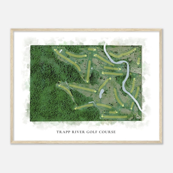 Trapp River Golf Course Wisconsin Classic Watercolor Map Golfer Gift Golf Wall Art Golf Poster Print Course Layout
