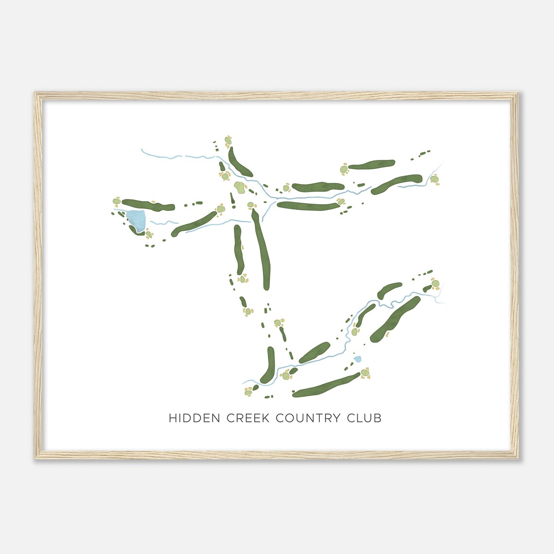 Hidden Creek Country Club Virginia Modern Watercolor Map Poster - Image 2