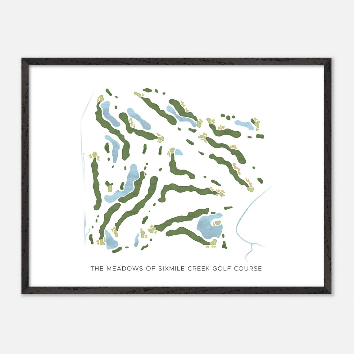 The Meadows of Sixmile Creek Golf Course Watercolor Map Poster - Image 5