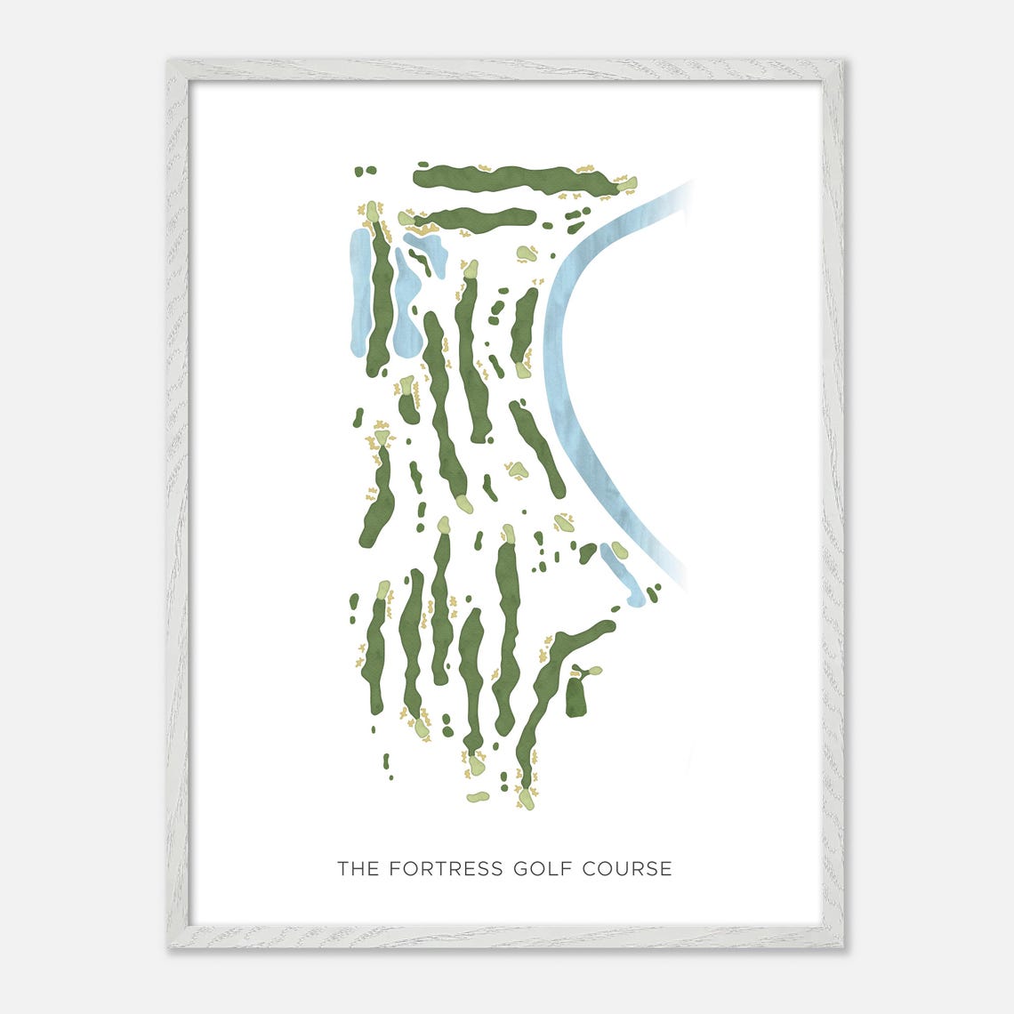 The Fortress Golf Course Michigan Modern Minimalist Golf Map Poster - Image 2