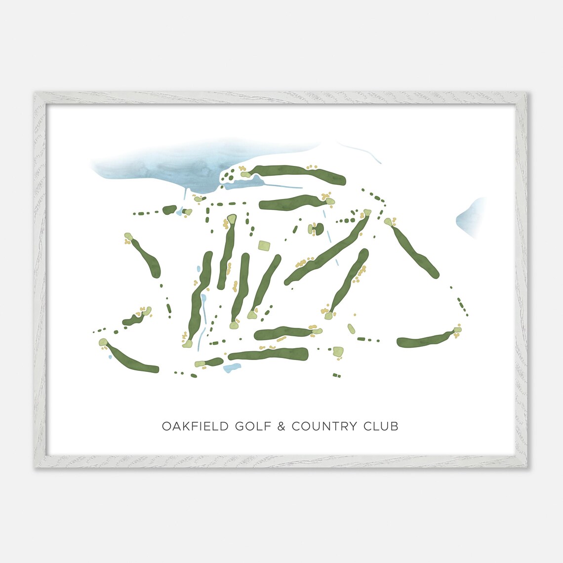 Oakfield Golf & Country Club Oakfield Canada Modern Watercolor Map Poster - Image 3