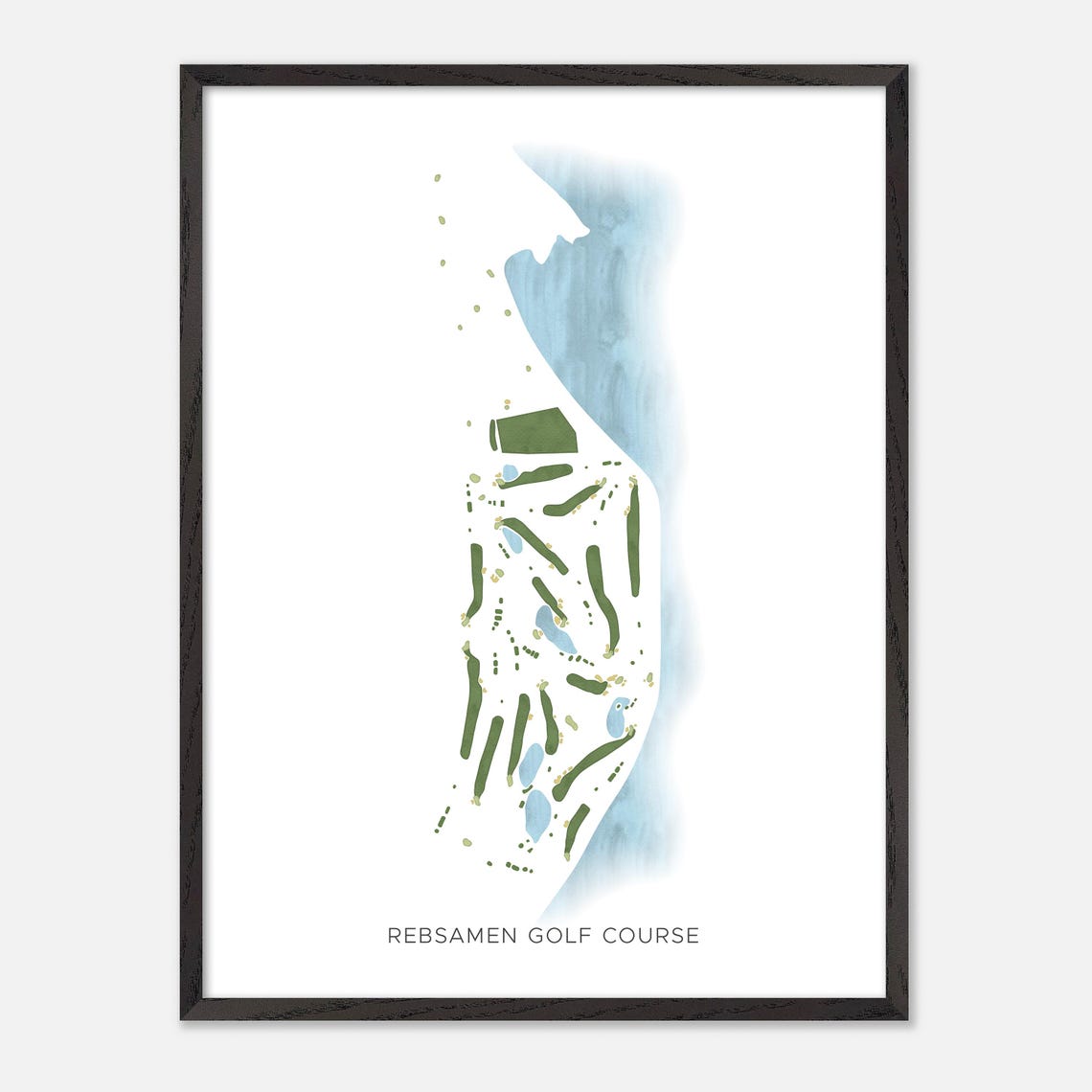 Rebsamen Golf Course Minimalist Lakeside Watercolor Map Poster - Image 3