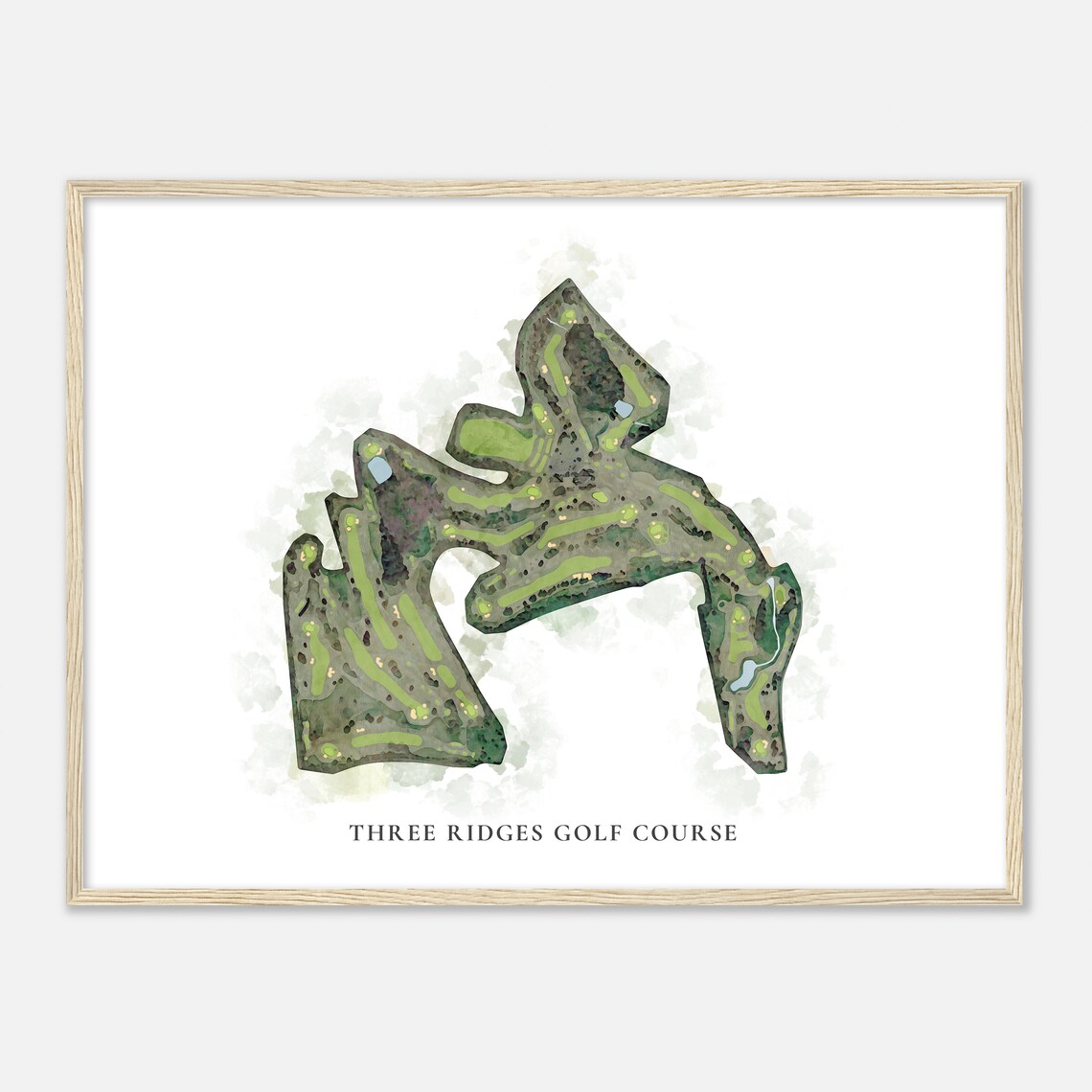 Three Ridges Golf Course Tennessee Classic Watercolor Map Golf Poster - Image 2