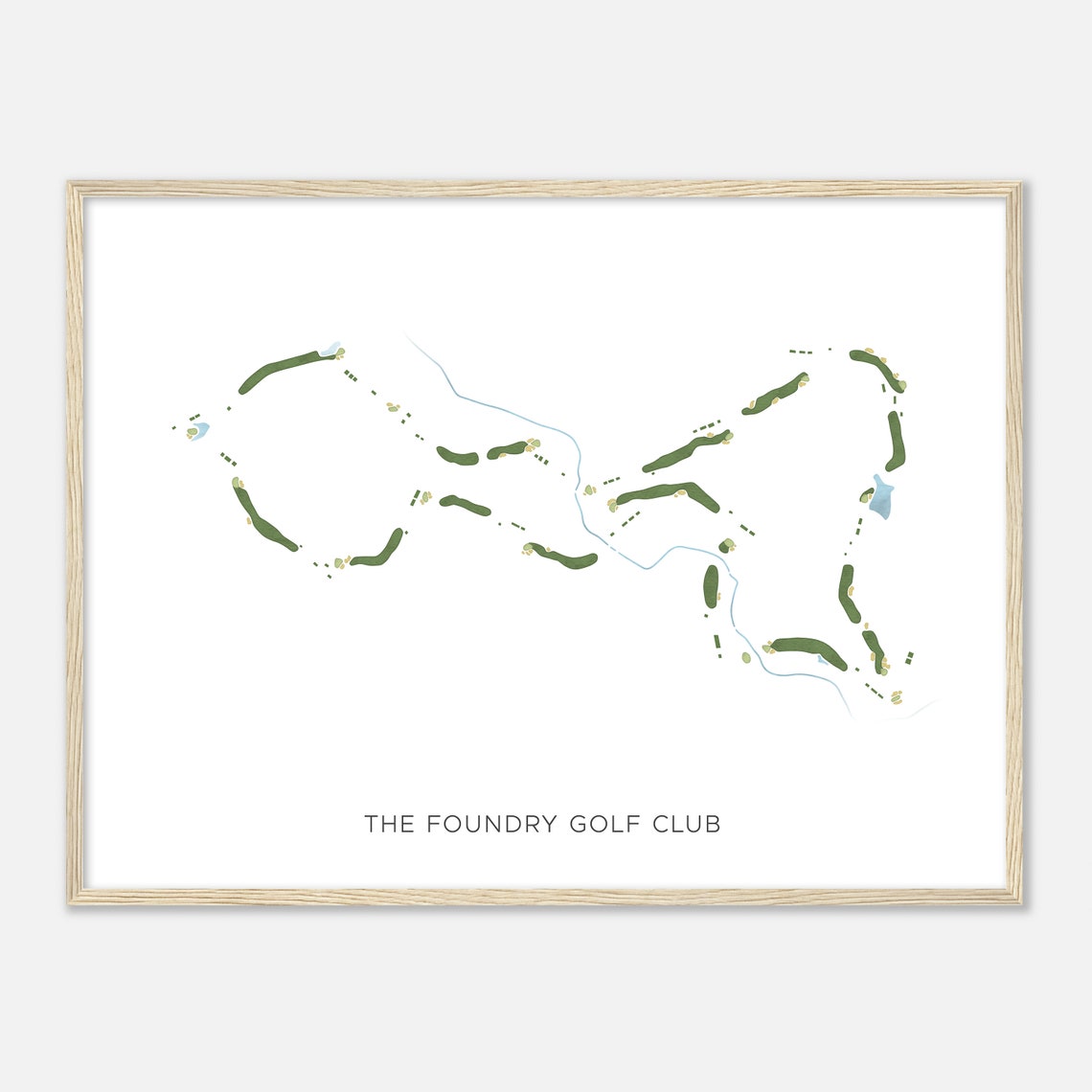 The Foundry Golf Club Modern Watercolor Golf Course Map Art Poster - Image 2