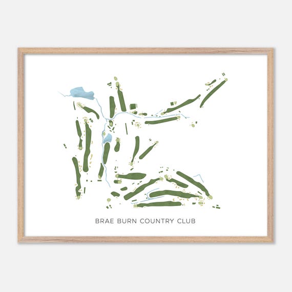 Brae Burn Country Club In West Newton Massachusetts Modern Watercolor Map Golfer Gift Golf Wall Art Golf Poster Print Course Layout