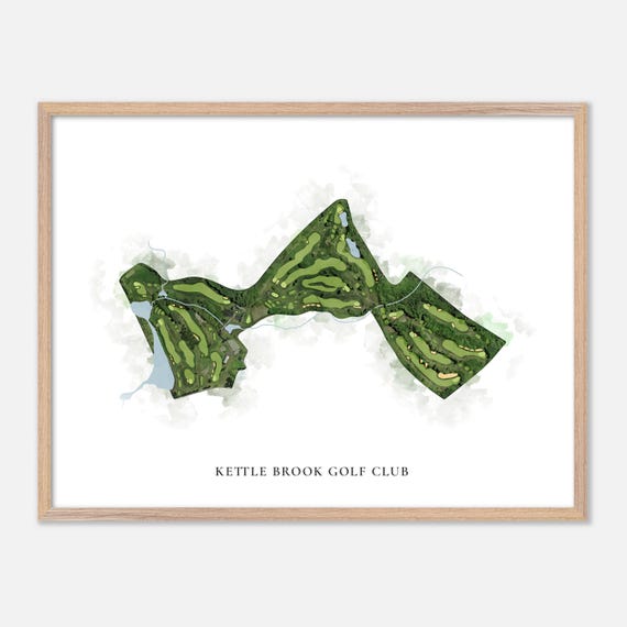 Kettle Brook Golf Club In Paxton Massachusetts Classic Watercolor Map Golfer Gift Golf Wall Art Golf Poster Print Course Layout