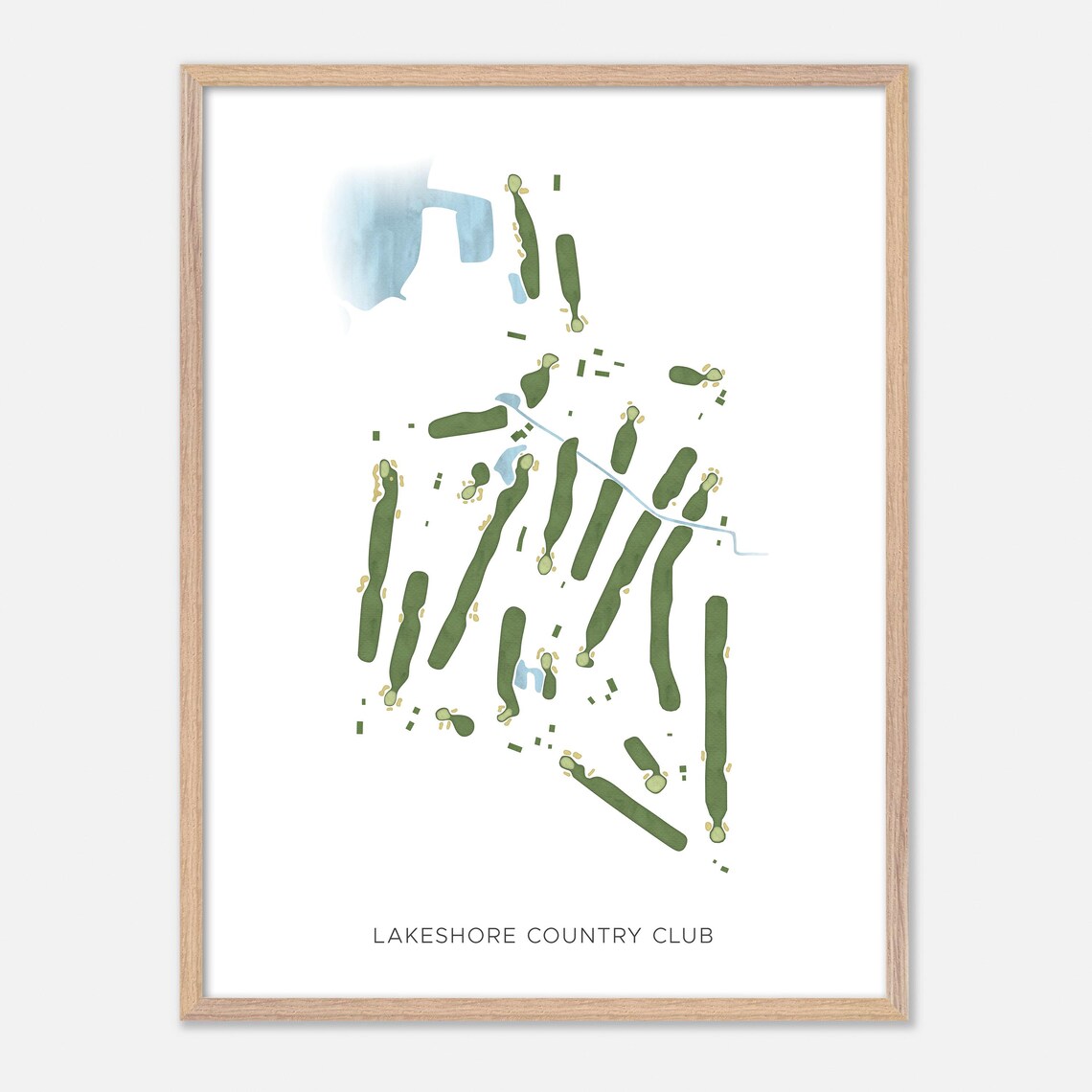 Lakeshore Country Club Cicero New York Modern Watercolor Map Poster - Image 2