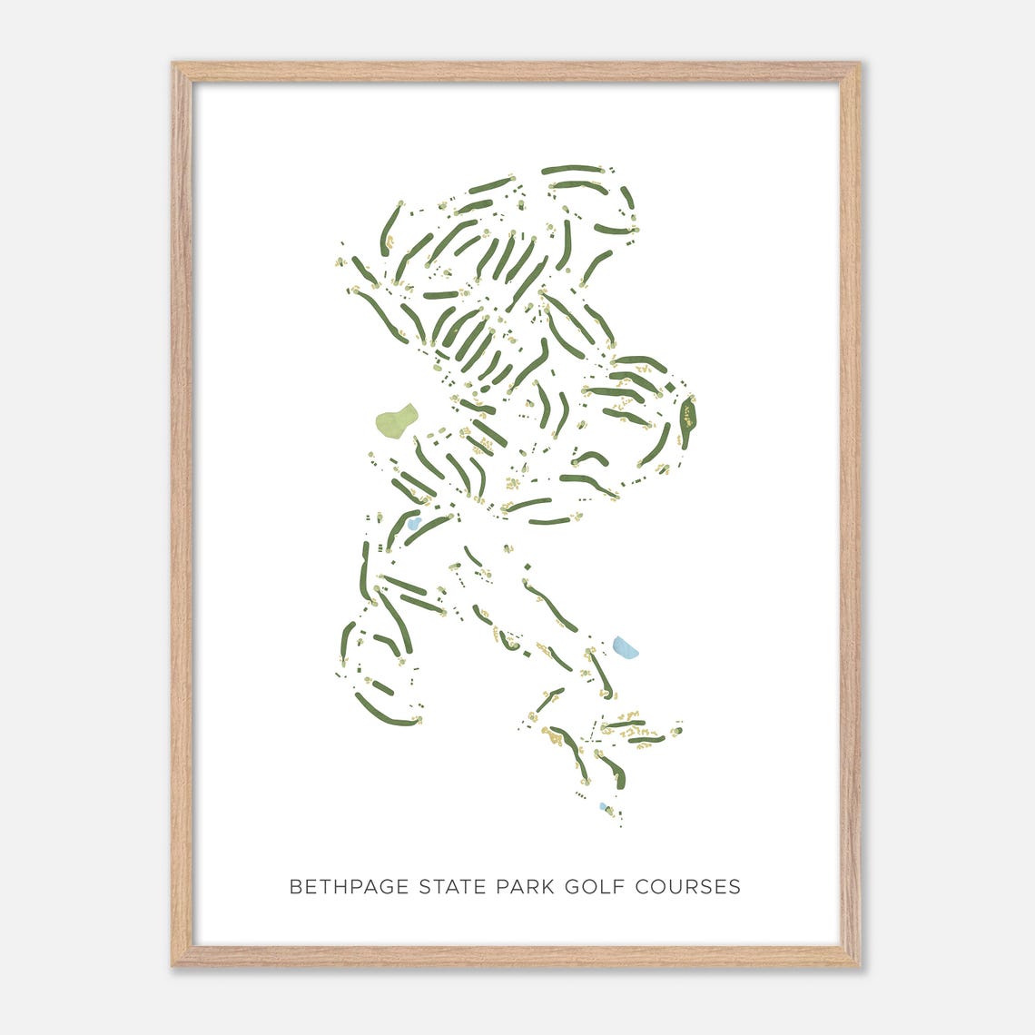 Bethpage State Park Golf Courses Modern Fairway Golf Course Map Poster - Image 2