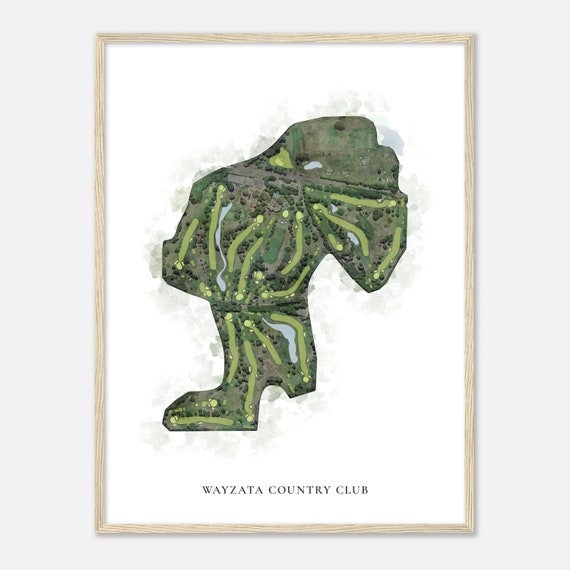 Wayzata Country Club Minnesota Classic Watercolor Map Golfer Gift Golf Wall Art Golf Poster Print Course Layout