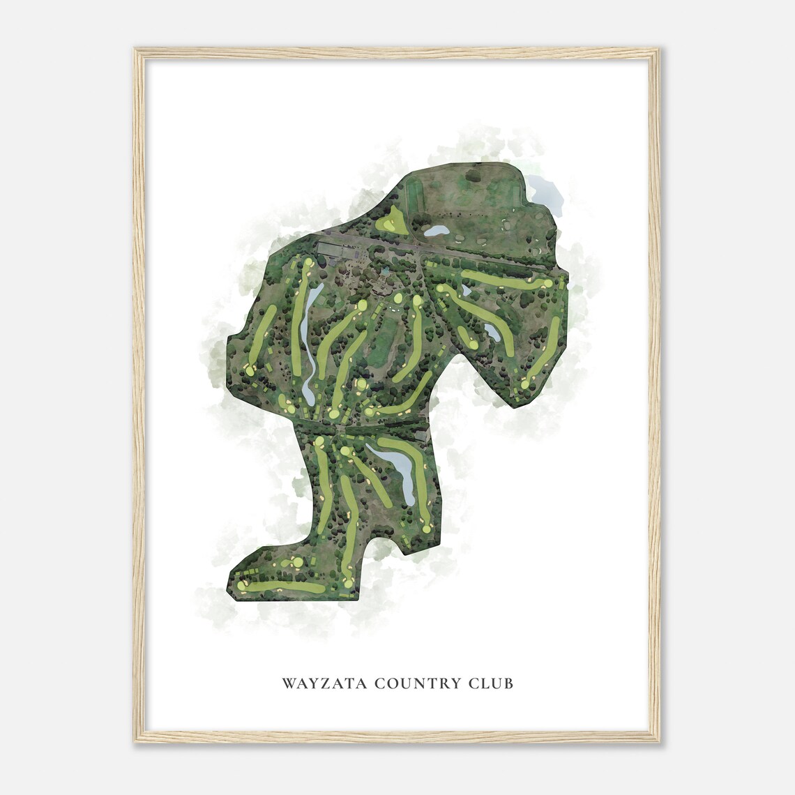Wayzata Country Club Minnesota Classic Watercolor Map Poster