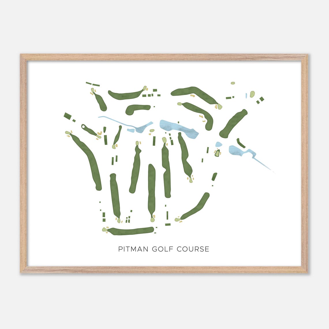 Pitman Golf Course Sewell New Jersey Watercolor Course Map Poster