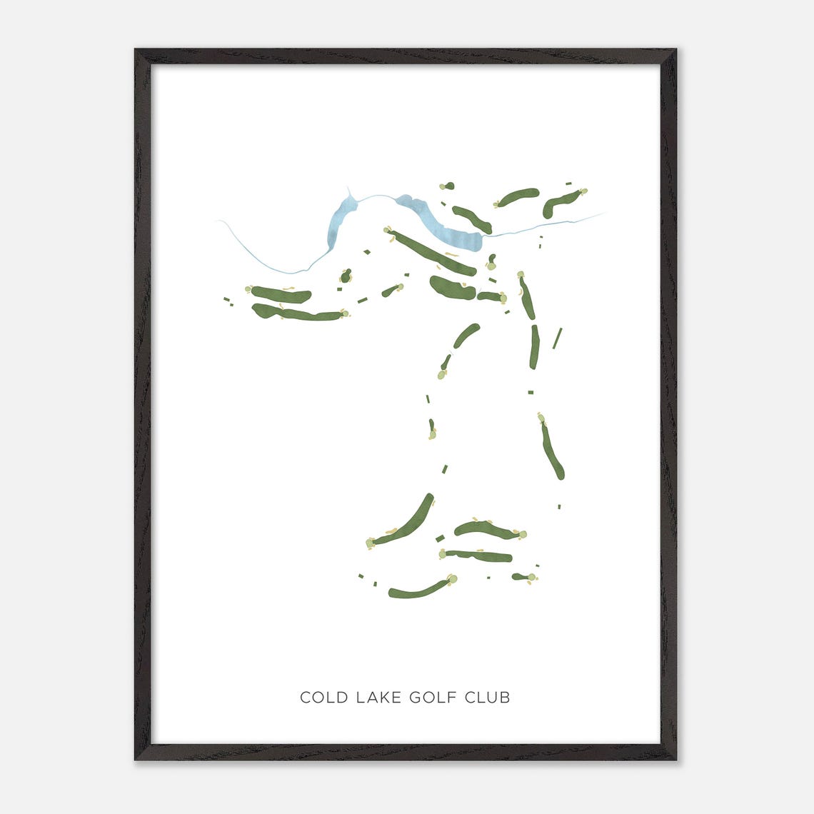 Cold Lake Golf Club Modern Watercolor Golf Course Map Poster - Image 2