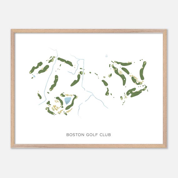 Boston Golf Club In Hingham Massachusetts Modern Watercolor Map Golfer Gift Golf Wall Art Golf Poster Print Course Layout