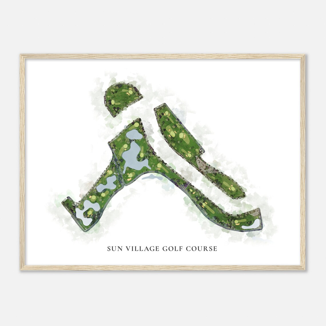 Sun Village Golf Course Arizona Classic Watercolor Map Golfer Gift Golf Wall Art Golf Poster Print Course Layout - Image 2