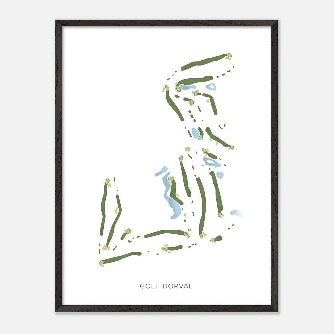 Golf Dorval Dorval Canada Modern Watercolor Course Map Poster - Image 2