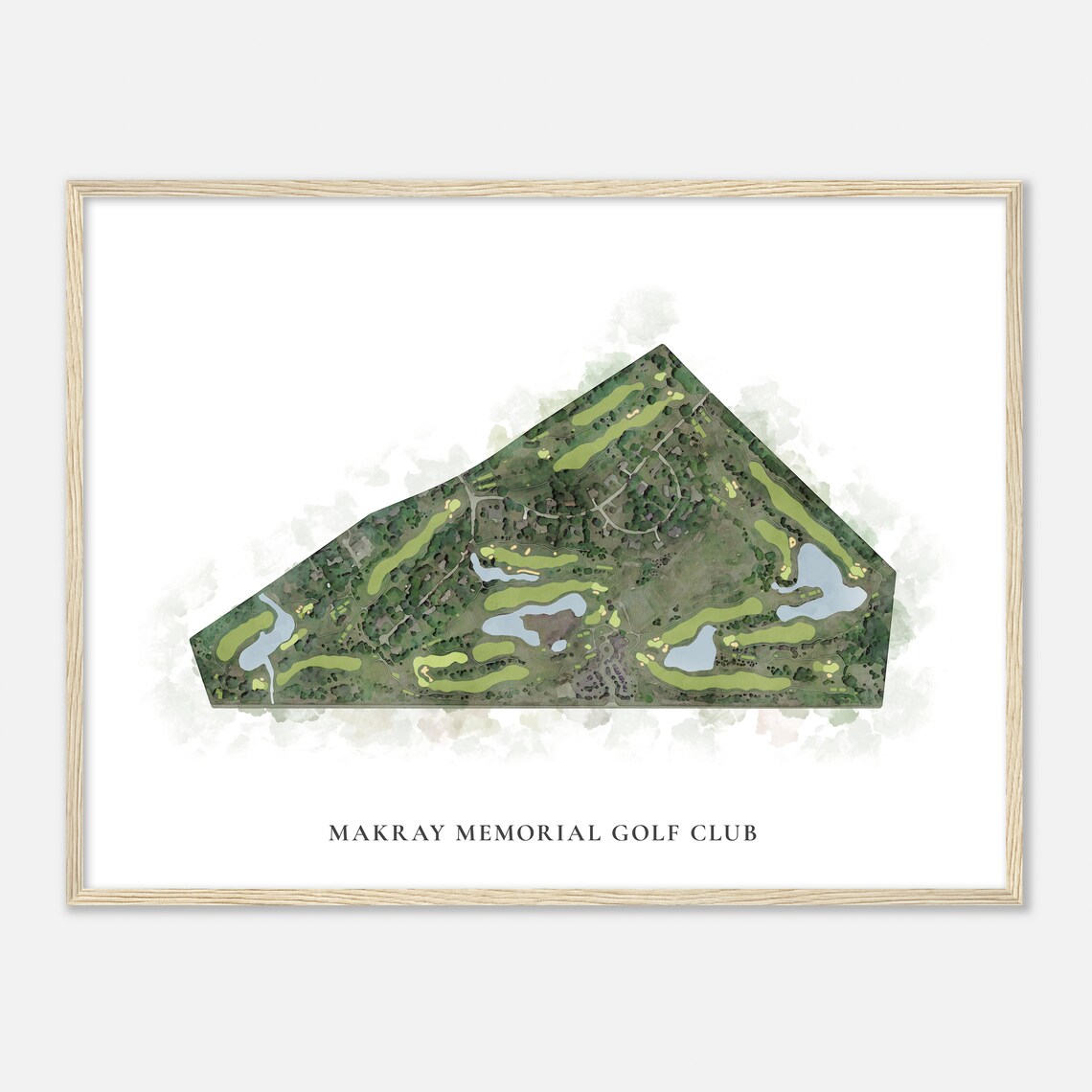 Makray Memorial Golf Club Illinois Watercolor Map