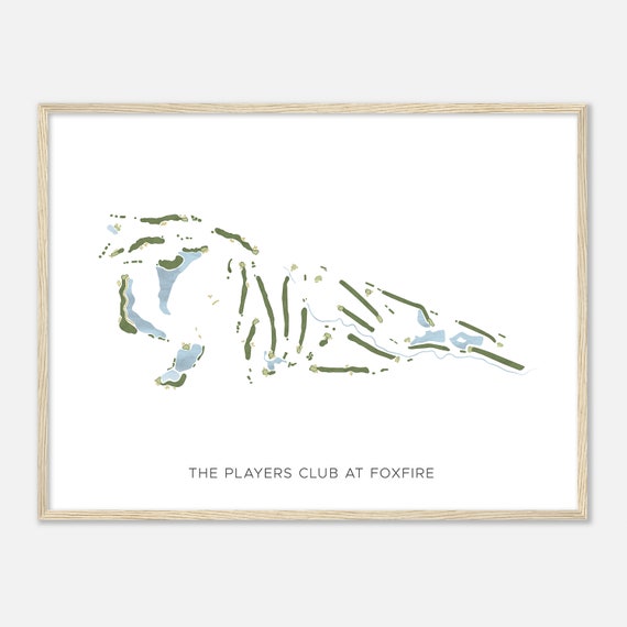 The Players Club At Foxfire Ohio Modern Watercolor Map Golfer Gift Golf Wall Art Golf Poster Print Course Layout