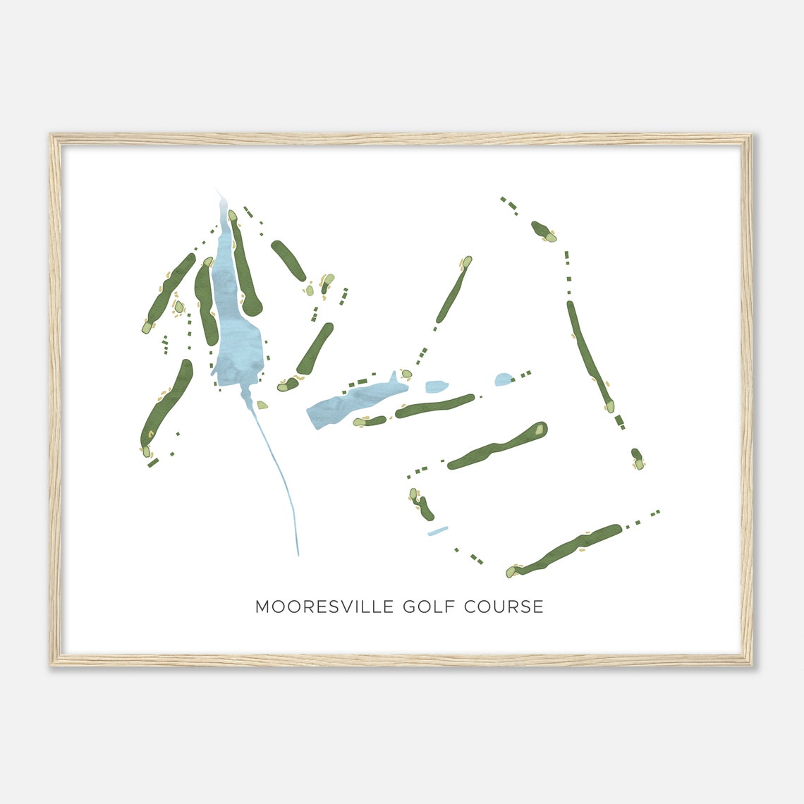 Mooresville Golf Course Minimalist Fairway Layout Map Poster - Image 2