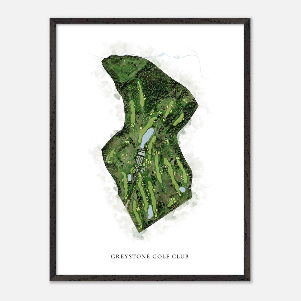 Greystone Golf Club Milton Canada Classic Watercolor Map Poster - Image 2