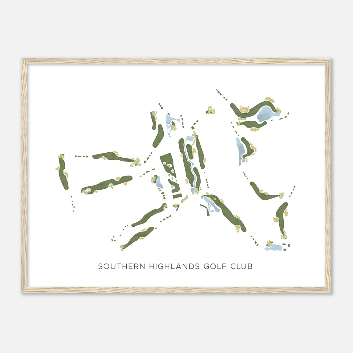 Southern Highlands Golf Club Nevada Modern Watercolor Map Golfer Gift Golf Wall Art Golf Poster Print Course Layout - Image 2