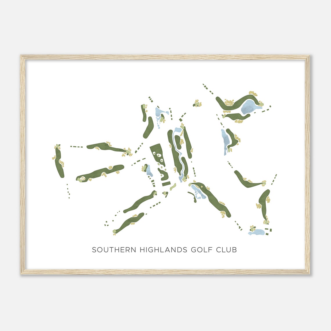 Southern Highlands Golf Club Nevada Modern Watercolor Map Poster - Image 2