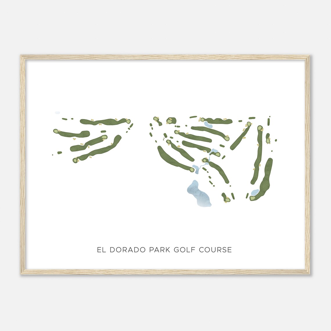 El Dorado Park Golf Course California Modern Watercolor Map Golfer Gift Golf Wall Art Golf Poster Print Course Layout - Image 2