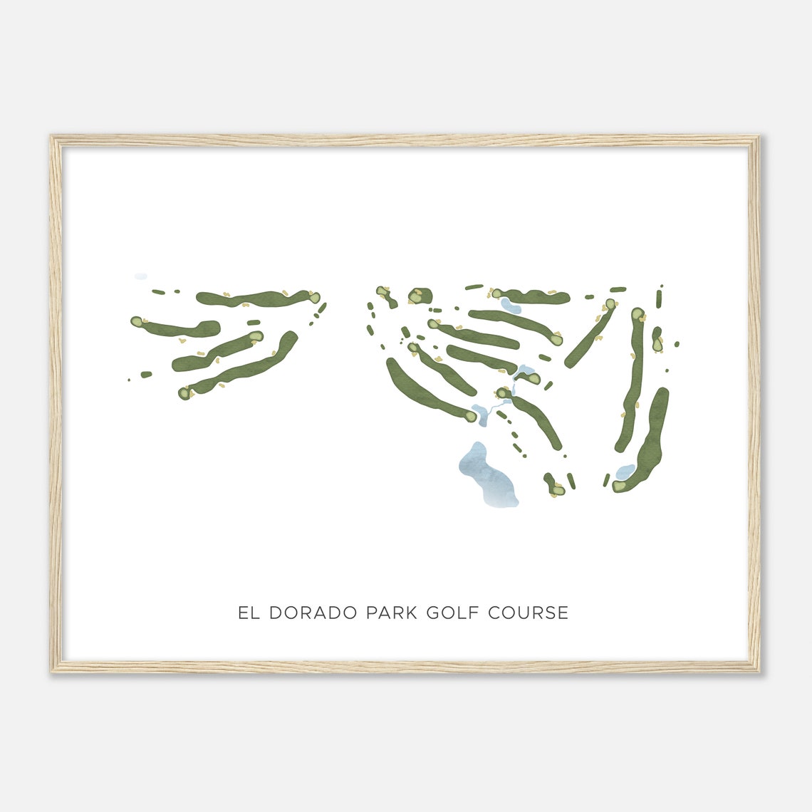 El Dorado Park Golf Course Modern Course Map Golfer Art Poster - Image 2