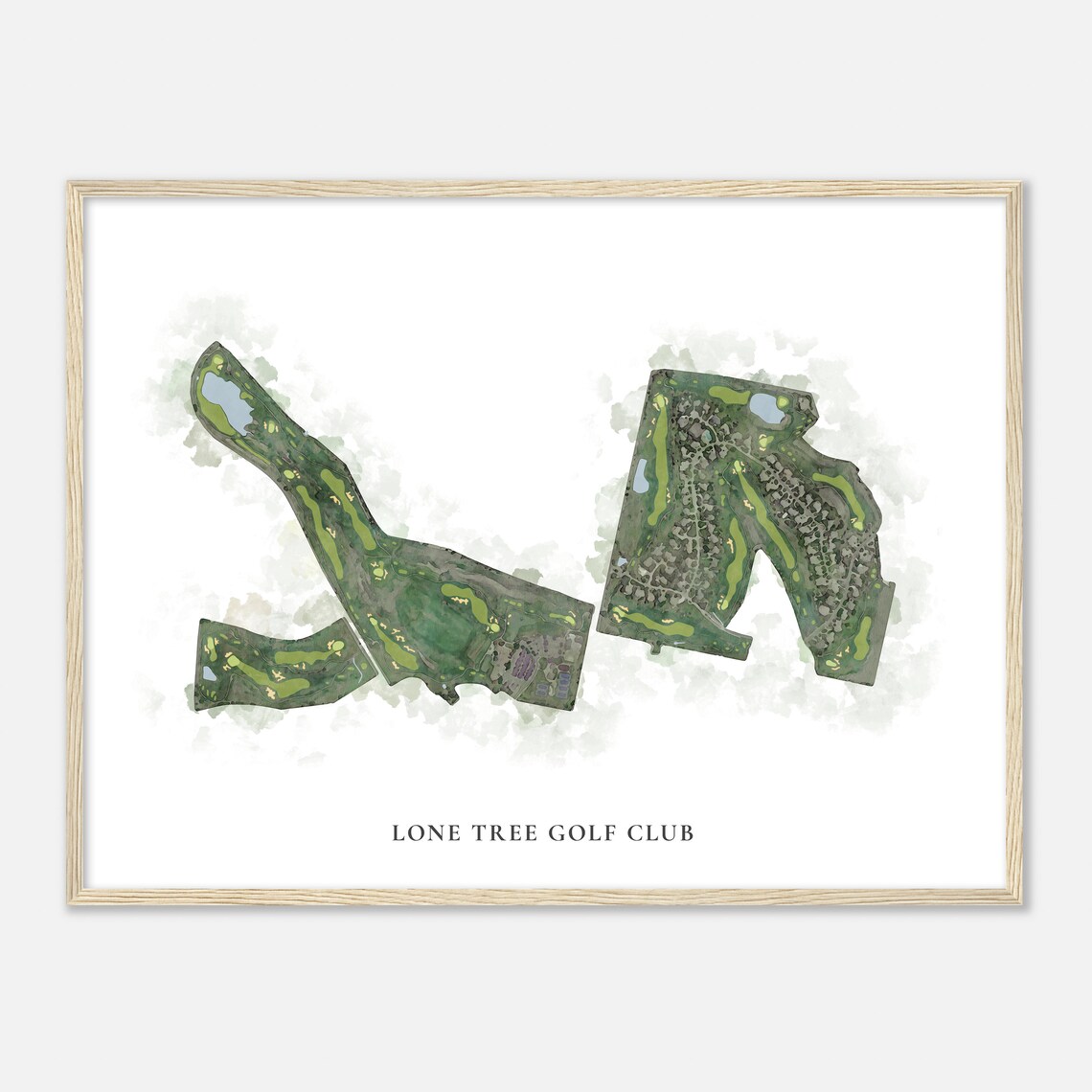 Lone Tree Golf Club Colorado Classic Watercolor Map Golfer Gift Golf Wall Art Golf Poster Print Course Layout