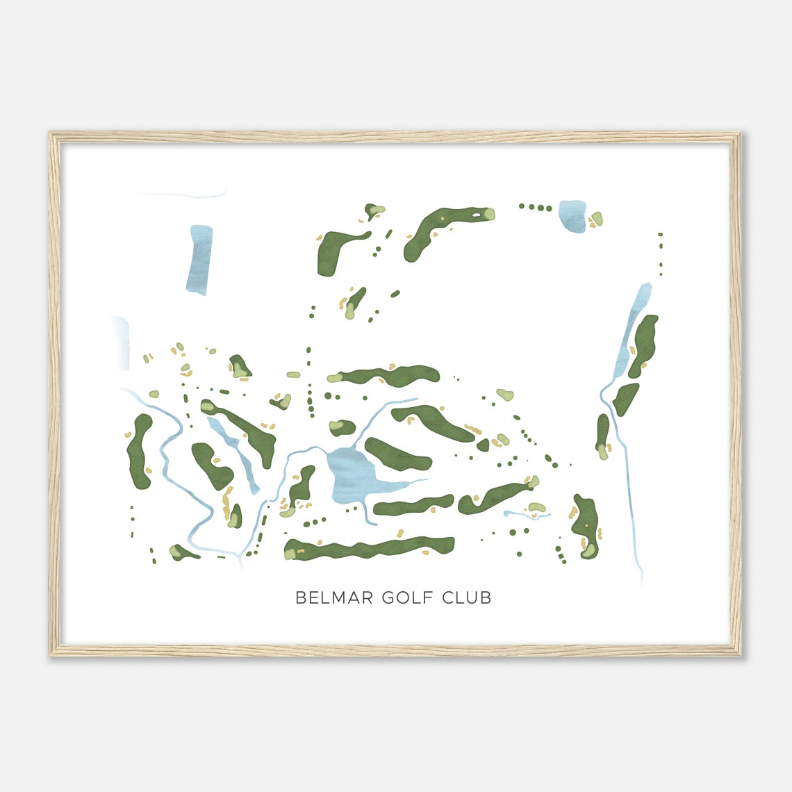 Belmar Golf Club Oklahoma Modern Watercolor Golf Course Poster - Image 2