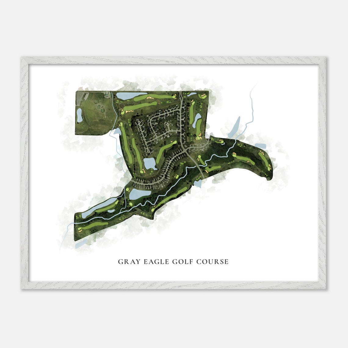 Gray Eagle Golf Course Indiana Classic Watercolor Map Poster - Image 4