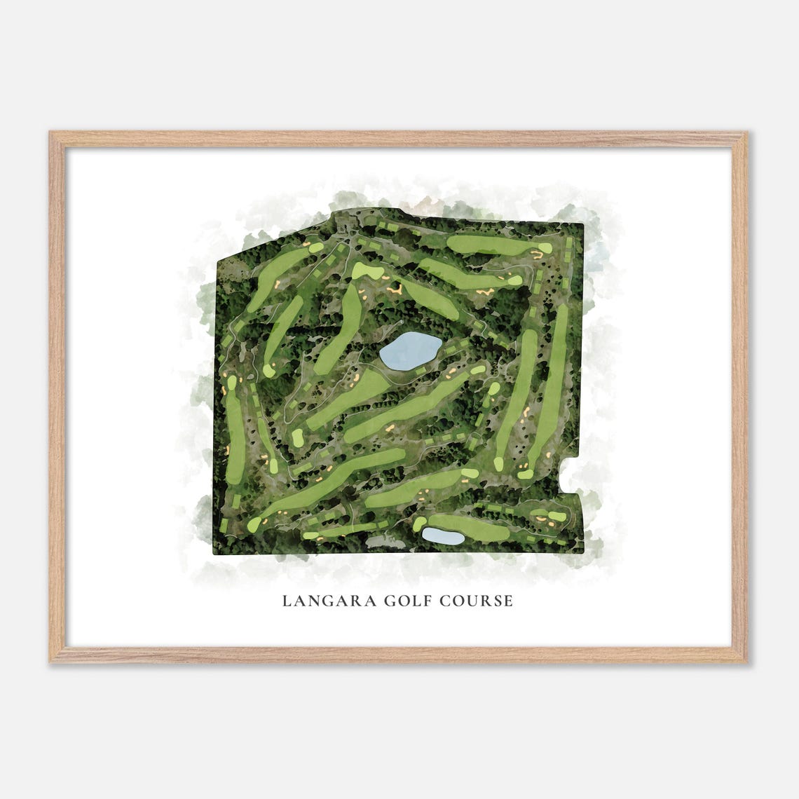 Langara Golf Course Vancouver Canada Classic Watercolor Map Poster