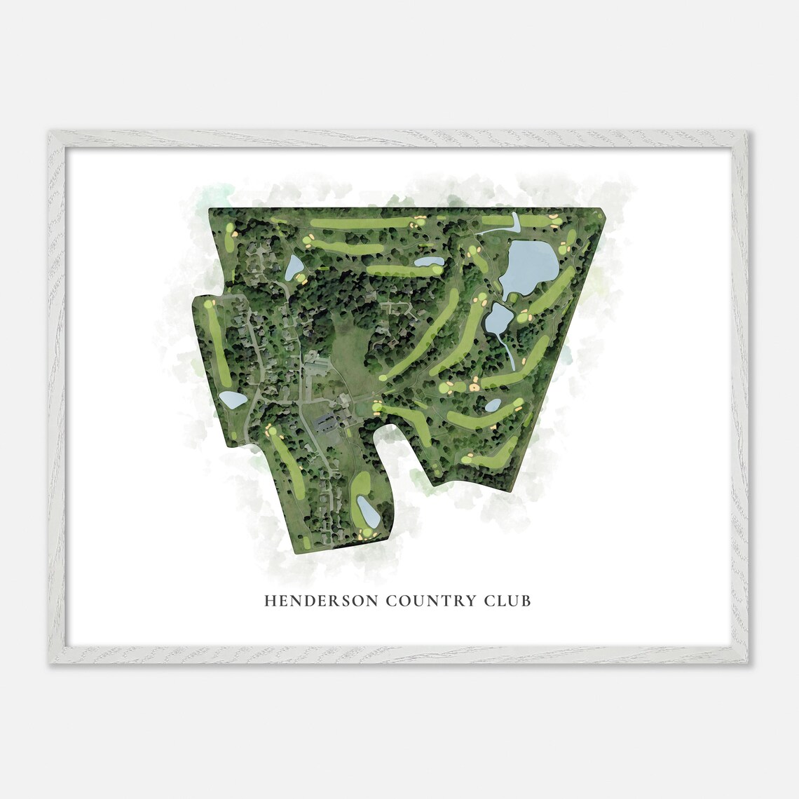 Henderson Country Club Kentucky Classic Watercolor Map Poster - Image 4
