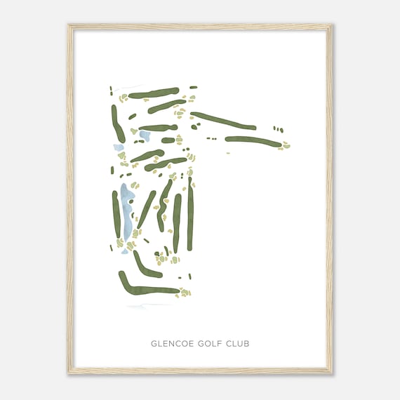 Glencoe Golf Club Illinois Modern Watercolor Map Golfer Gift Golf Wall Art Golf Poster Print Course Layout