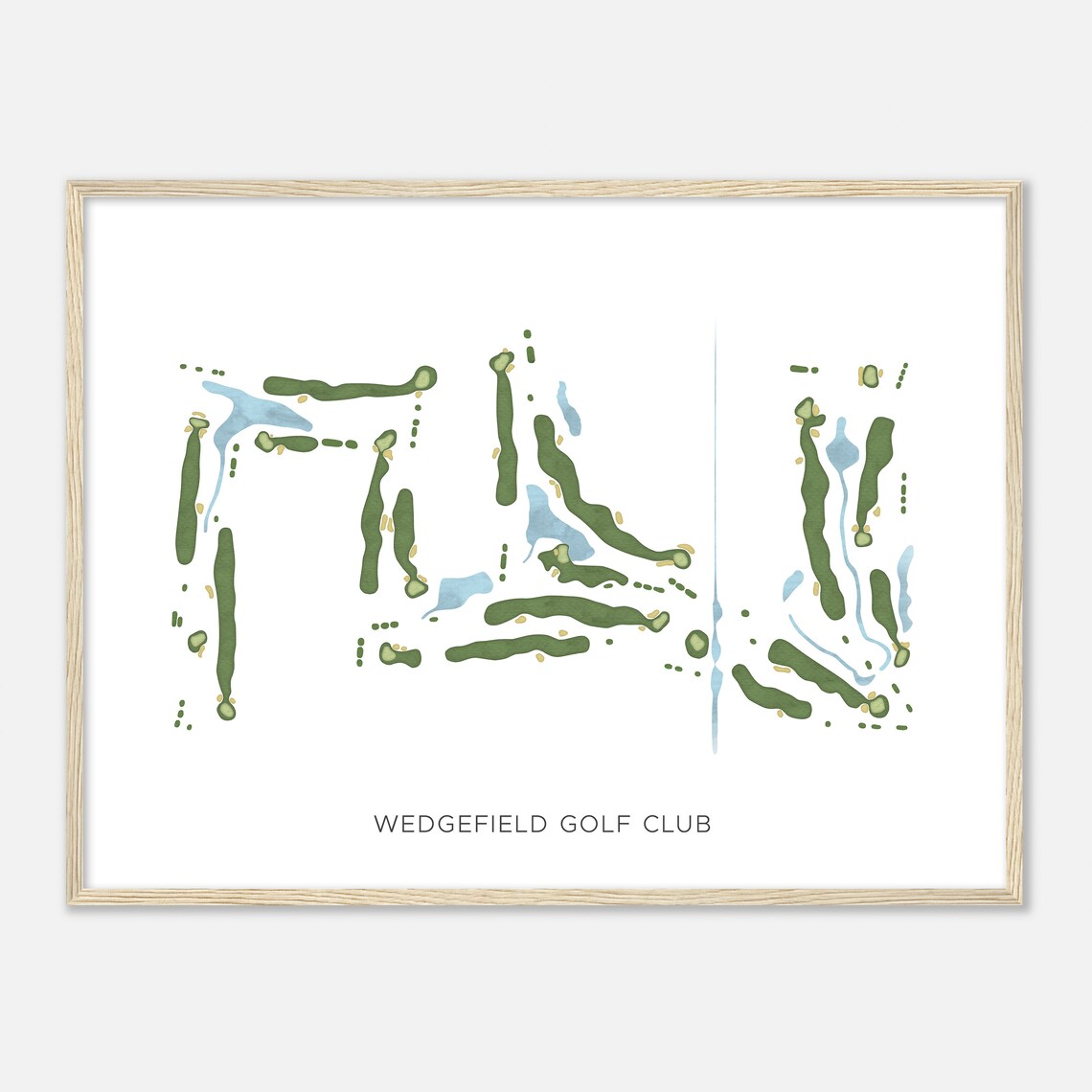 Wedgefield Golf Club Florida Modern Watercolor Golf Map Poster - Image 2