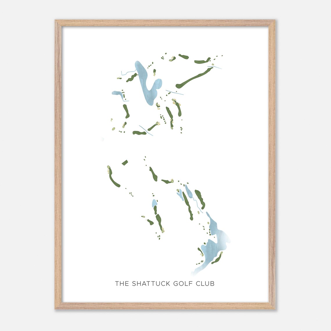 The Shattuck Golf Club Jaffrey NH Modern Watercolor Golf Map Poster - Image 2