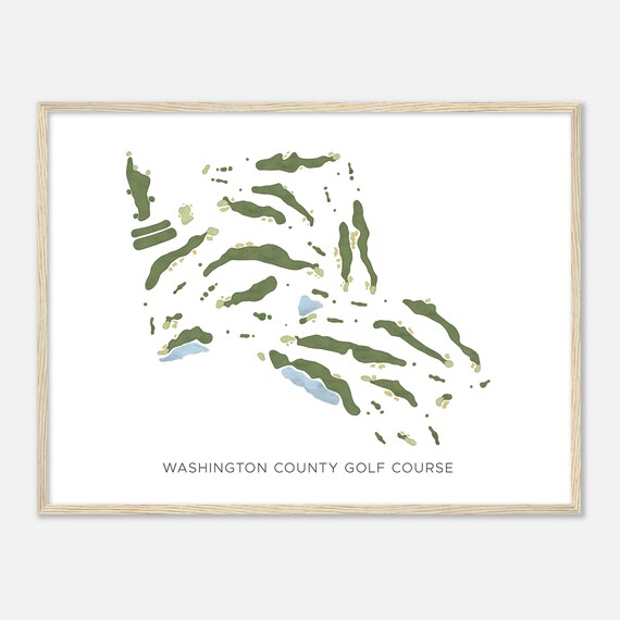 Washington County Golf Course Wisconsin Modern Watercolor Map Golfer Gift Golf Wall Art Golf Poster Print Course Layout