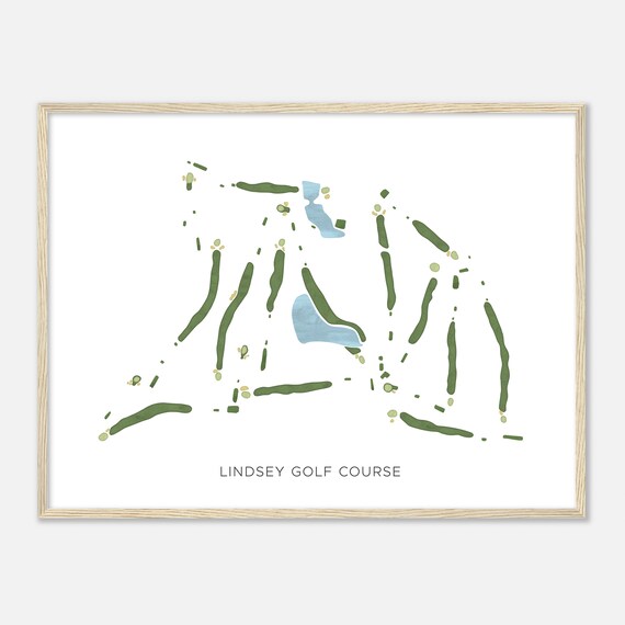 Lindsey Golf Course Modern Watercolor Golf Course Map Poster
