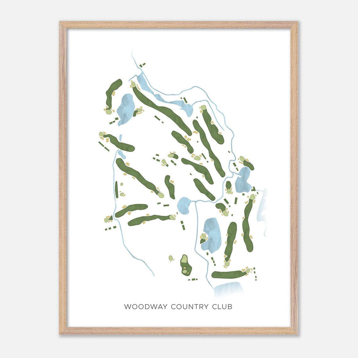 Woodway Country Club Modern Watercolor Golf Course Map Art Print - Image 2