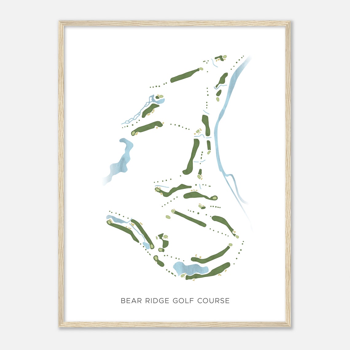 Bear Ridge Golf Course Texas Modern Minimalist Watercolor Poster - Image 2