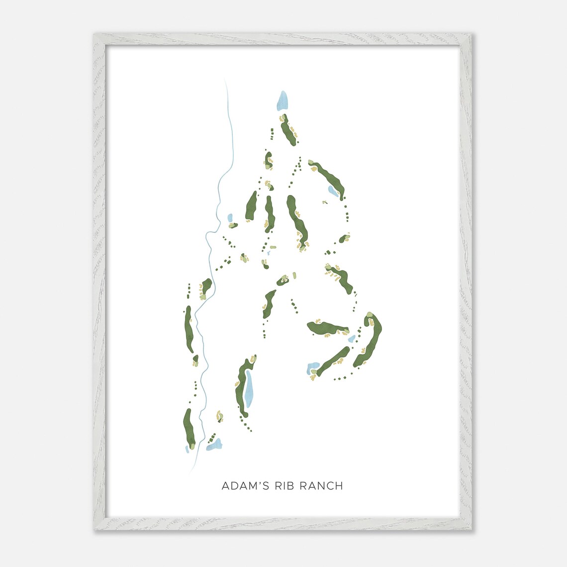 Adam's Rib Ranch Colorado Modern Watercolor Golf Course Map Poster - Image 2