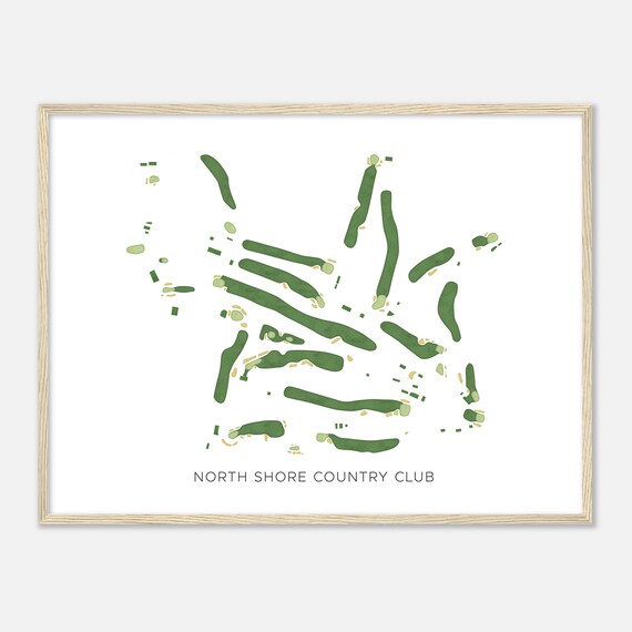 North Shore Country Club New York Modern Watercolor Map Golfer Gift Golf Wall Art Golf Poster Print Course Layout