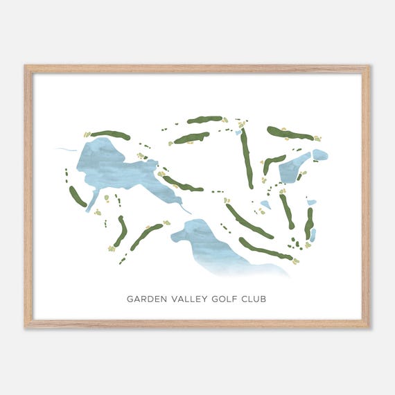 Garden Valley Golf Club In Lindale Texas Modern Watercolor Map Golfer Gift Golf Wall Art Golf Poster Print Course Layout