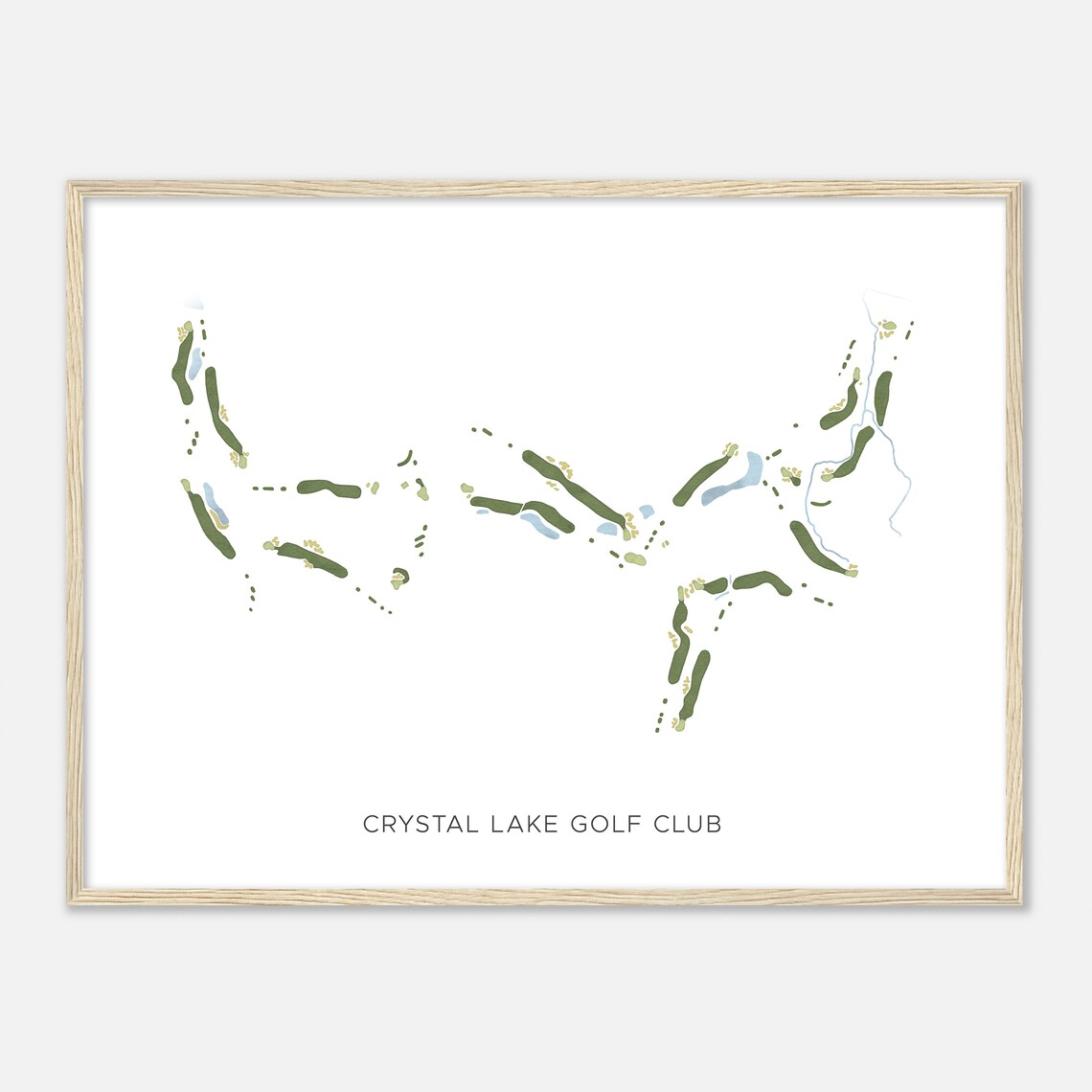 Crystal Lake Golf Club Minimalist Golf Course Map Art Poster - Image 2