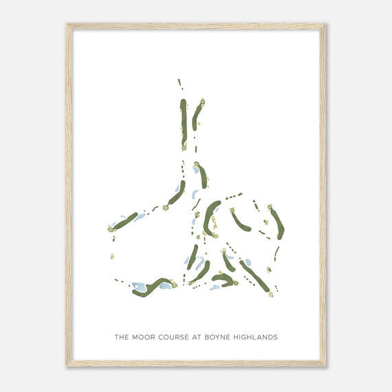The Moor Course At Boyne Highlands Michigan Modern Watercolor Map Golfer Gift Golf Wall Art Golf Poster Print Course Layout
