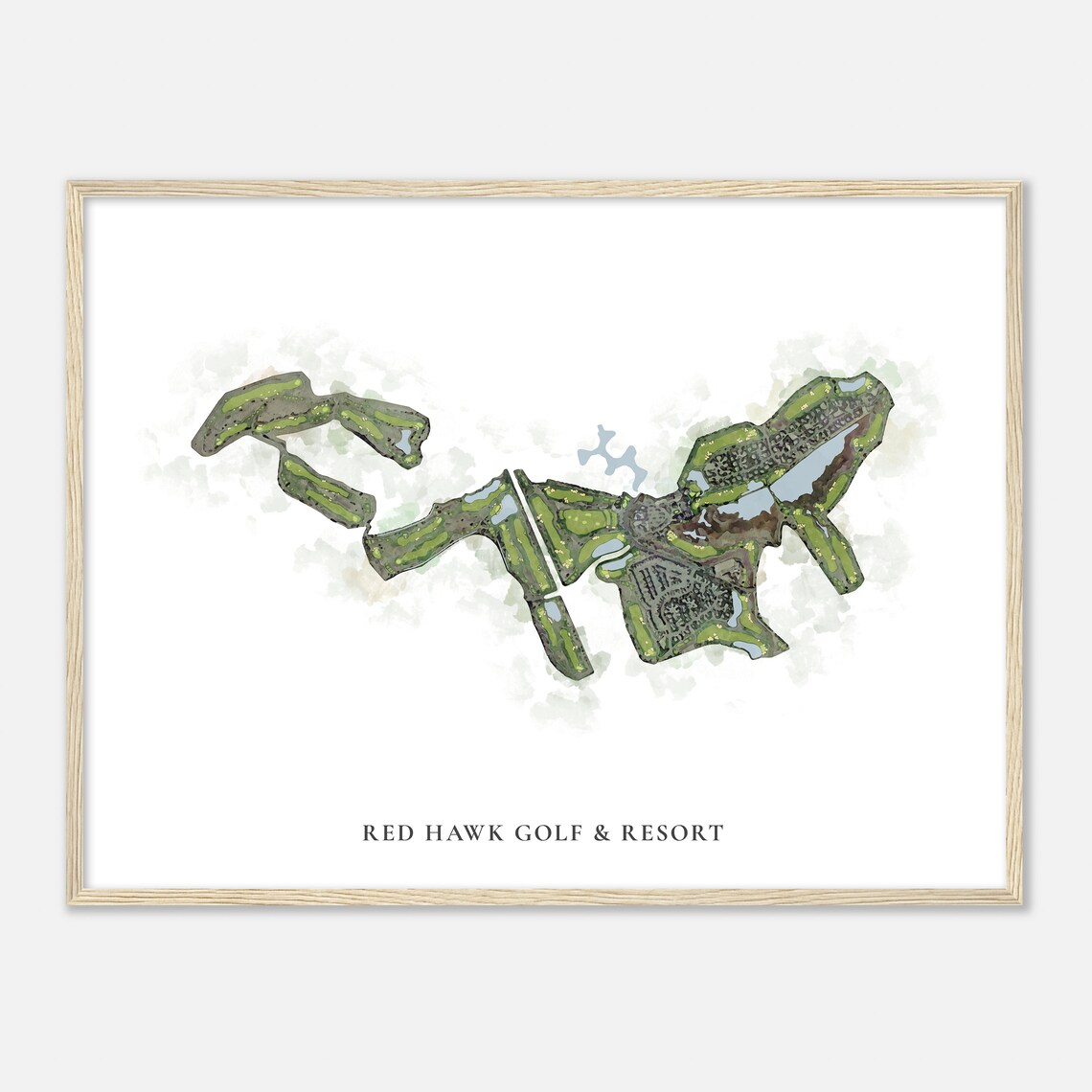 Red Hawk Golf Resort Nevada Classic Watercolor Map Golfer Gift Golf Wall Art Golf Poster Print Course Layout