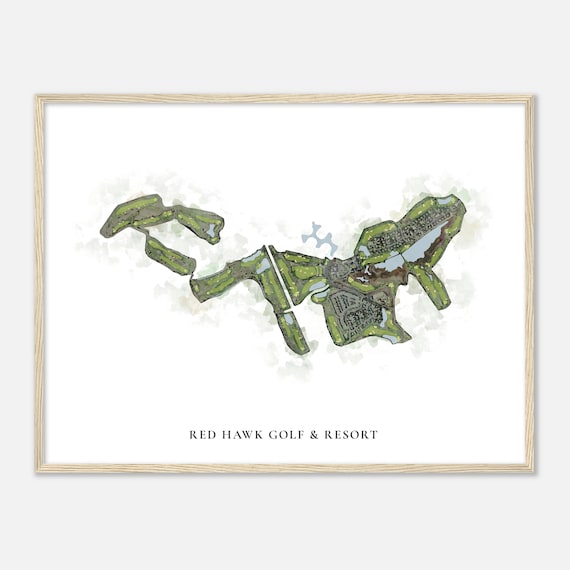 Red Hawk Golf Resort Nevada Classic Watercolor Map Golfer Gift Golf Wall Art Golf Poster Print Course Layout