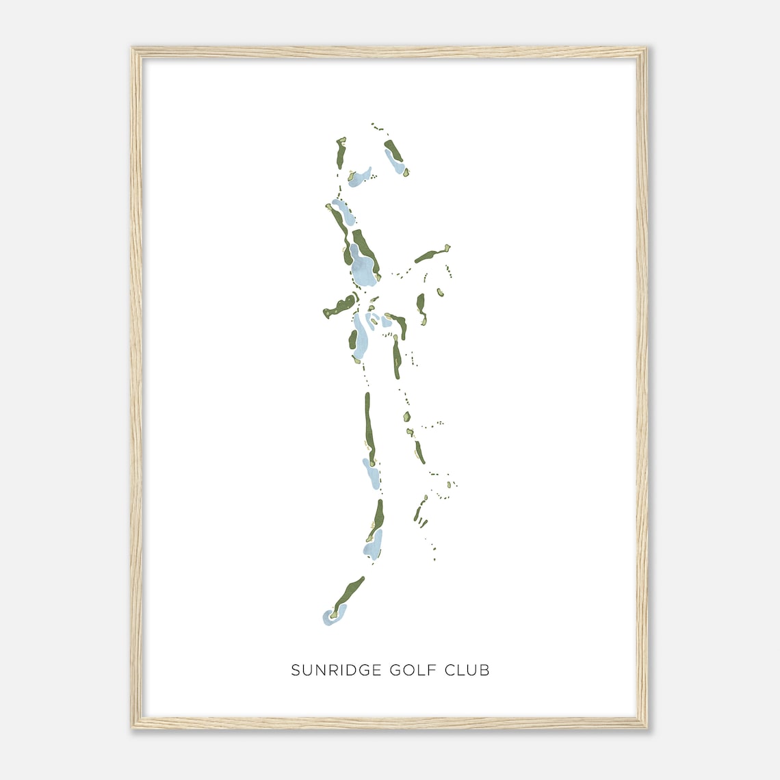 Sunridge Golf Club Nevada Modern Minimalist Watercolor Map Poster