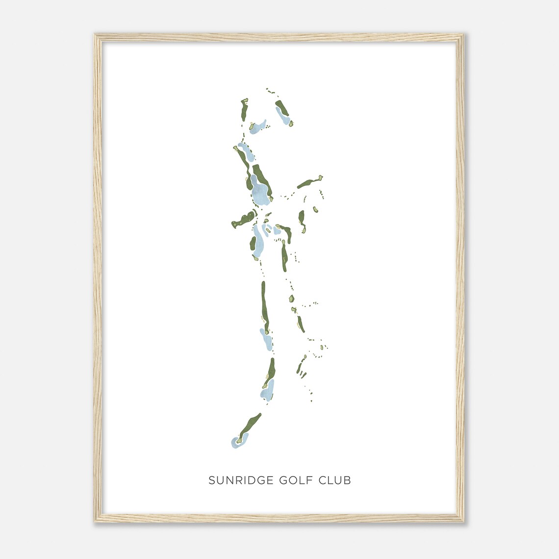 Sunridge Golf Club Nevada Modern Watercolor Map Golfer Gift Golf Wall Art Golf Poster Print Course Layout